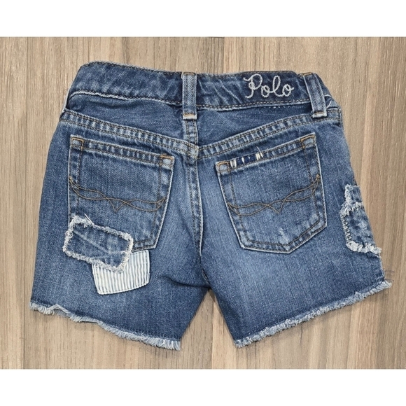 Polo Ralph Lauren Girls Distressed Patchwork Denim Shorts - Size 4T - Picture 2 of 8